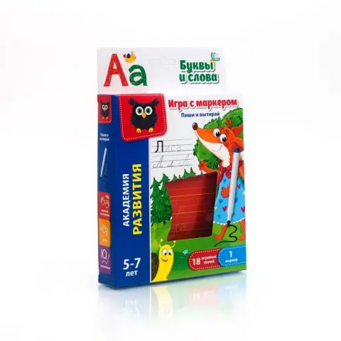 Гра з маркером Vladi Toys Пиши та витирай букви, російською, VT5010-03