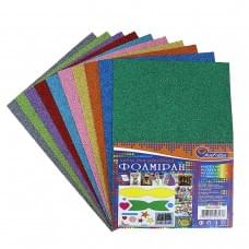 Фоамиран EVA 1.7±0.1MM "Микс" GLITTER HQ A4 (21X29.7CM) 10 лист./п./этик.
