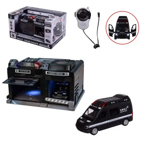 Гараж S.W.A.T. металопластикова машинка рація світло звук CLM-558