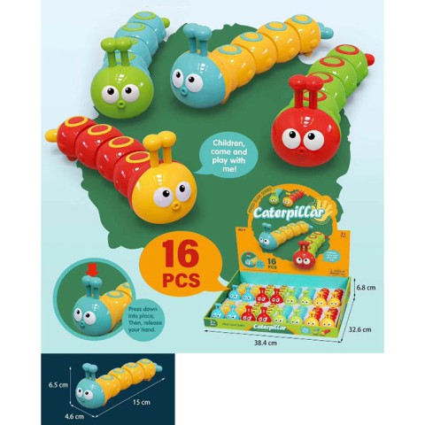 Заводна іграшка гусениця, 15 см, їздить (В асортименті)