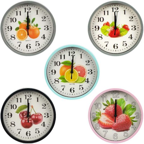 Настінний годинник Круг кольоровий Фрукти D19,5×4 см X2-26