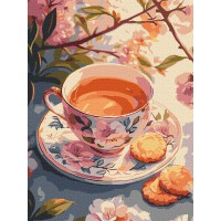 Набір для розпису по номерах Квітковий чай, Ideyka, 30x40 см, КНО5722