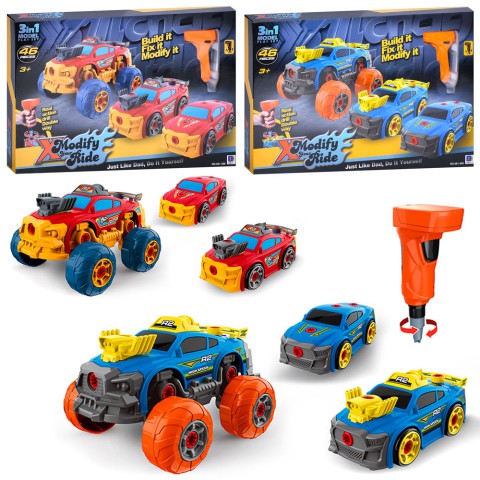 Конструктор на шурупах 3 в 1, машина, шуруповерт з обертовою насадкою, 661-368-369 (В асортименті)