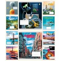 Зошити учнівські 96 аркушів клітинка Тверда ТЕ41701 Мікс 1, 10 шт. в упаковці