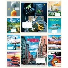 Зошити учнівські 96 аркушів клітинка Тверда ТЕ41701 Мікс 1, 10 шт. в упаковці