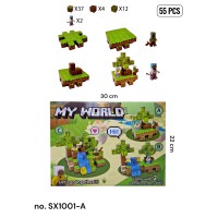 Конструктор магнітний Minecraft, SX1001A, блоки та фігурки, 55 деталей