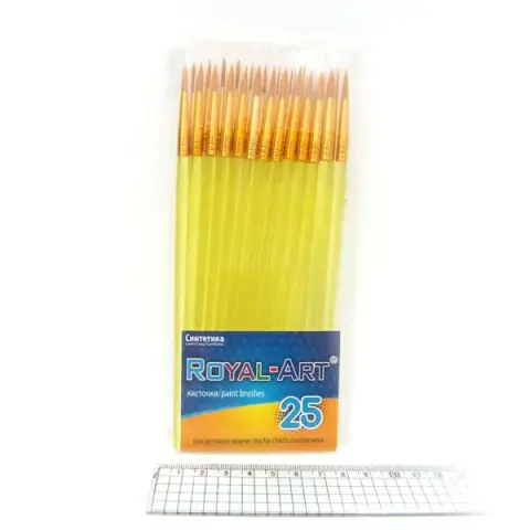 Пензель нейлон кругла, 17 см, 25 шт. в упаковці, 7614RA