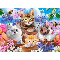 Пазл Кастор Кошенята з квітами 70 елементів 40×29 см B-070107