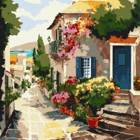 Набір для розпису по номерах Домівка біля моря, 40x40 см, КНО3647