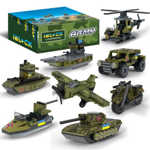 Конструктор IBLOCK Армія, PL-921-424, 30-90 деталей, (В асортименті)