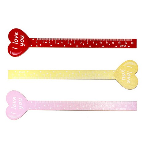 Лінійка дерев’яна фігурна Серце, 12 см