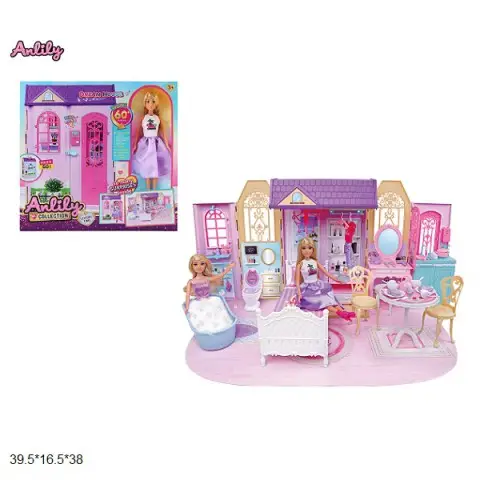Ляльковий будинок з лялькою меблями аксесуарами 616051