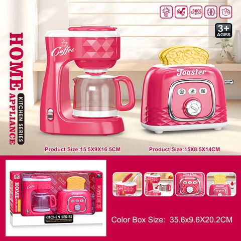 Набір побутової техніки кавоварка + тостер музика світло 6864B