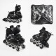 Роликові ковзани, розмір 34-38, PVC колеса, устілка 21-24 см, чорний, INLINE SKATE, 86937-M