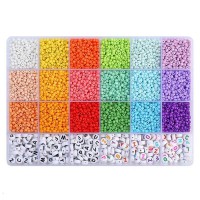 Набір бісеру в пластиковому боксі-органайзері класичні намистини та намистини з літерами 1199-318