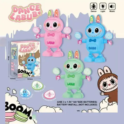 Тваринка музична LABUBU музика підсвічування танцює (В асортименті) 01-23