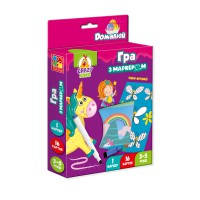 Гра розвиваюча з маркером Vladi Toys, Пиши та витирай, Єдинороги, VT5010-17