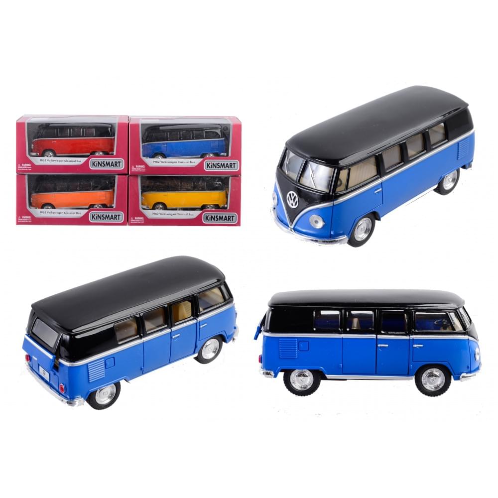 Модель автобус VOLKSWAGEN (1962) 5'' KT5376W Black Top метал.інерц.відкр.дв.4кол.кор./96/