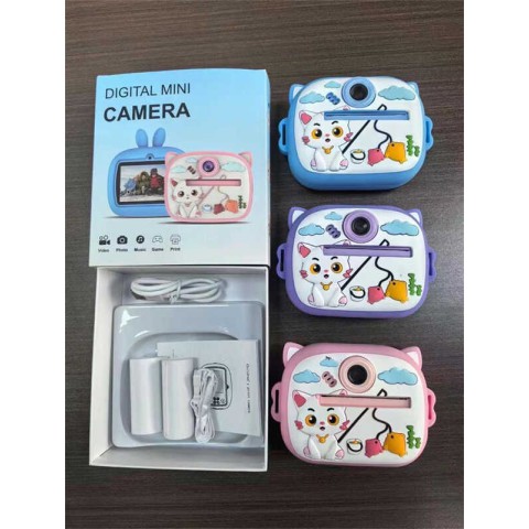 Фотоапарат-принтер із мультяшним котом, дитячий, із миттєвою печаткою
