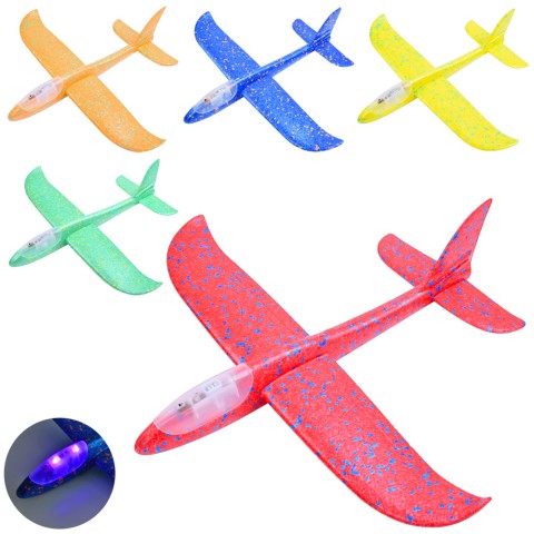 Літак, 47 см, світло, пінопласт, 13x47x4.5 см (В асортименті)