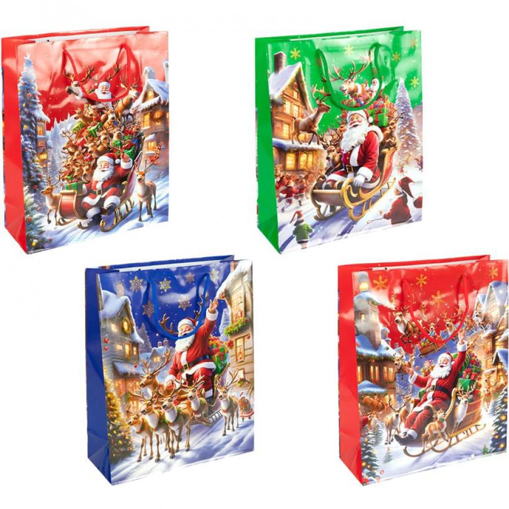 Пакет подарунковий "Новий Рік" 26х32х10см 2567-2, ціна за 6 шт. //