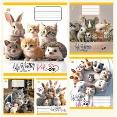 Зошит 12 арк.клітинка Тверда ТА51105 Pets, 25/600, 5к. ціна за 25 шт.