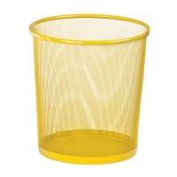 Кошик для паперів круглий, металевий, жовтий