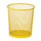 Кошик для паперів круглий, металевий, жовтий