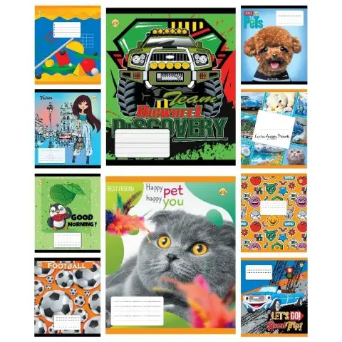 Тетради ученические 12 листов клетка ТЕ31106, 25 шт. в упаковке