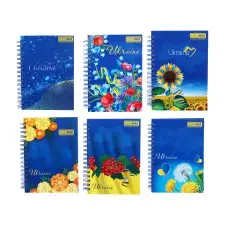 Книга для заметок, А6, 96 листов, спираль, клетка, твердая ламинированная обложка