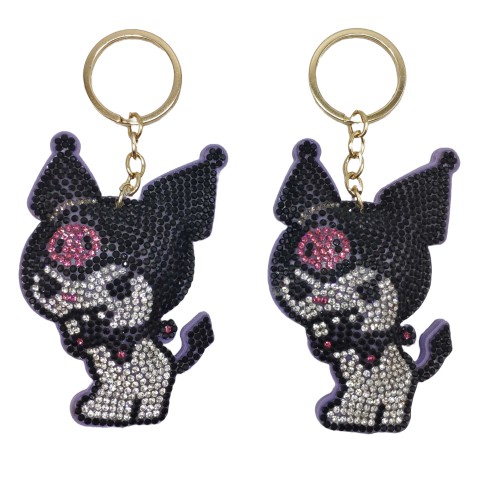 Брелок зі стразами Зайчик Kuromi 9 см 135-KU