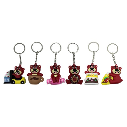 Брелок силіконовий Рожевий ведмідь 5 см (В асортименті)