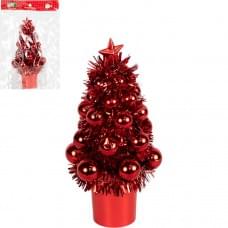 Ялинка 20см з кульок та дощику "Червоний" ZWH-151