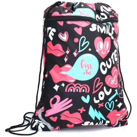 Сумка для взуття на шнурках, із блискавкою, 46x34 см, матеріал 420D, KJ7261