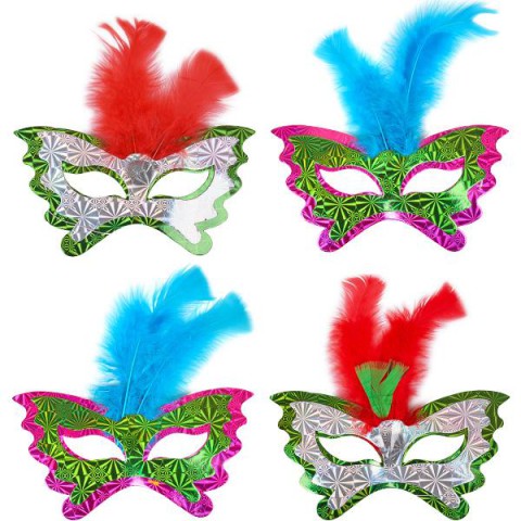 Маска 3D голограма з пір’ям, 10 шт в упаковці