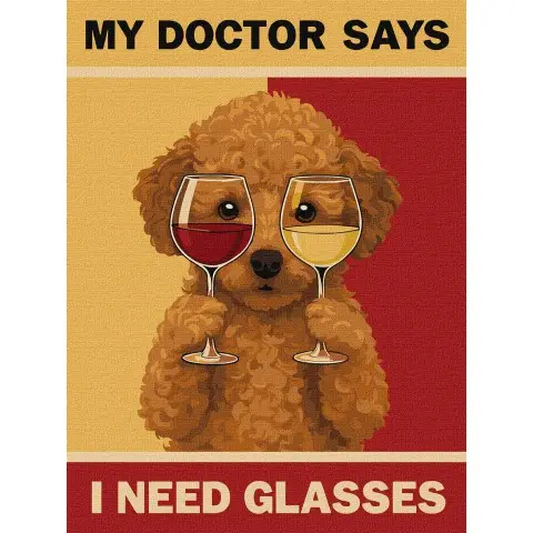 Картина за номерами Постер Пудель і окуляри Ideyka 30×40 см КНО6803