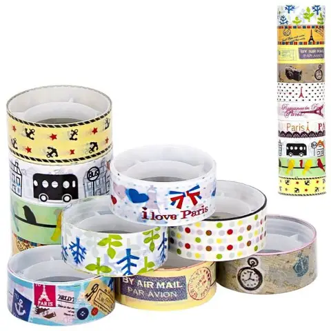 Скотч декоративний Малюнок №64, 1.5 см x 2 м, 10 бобін