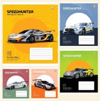 Зошити учнівські 18 аркушів клітинка Тверда ТЕ21209 Швидкість, 20 шт. в упаковці