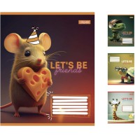Зошити учнівські 12 аркушів лінія. 1В Let‘s be friends, 25 шт. в упаковці