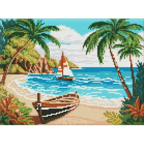 Набір з алмазною мозаїкою Узбережжя океану Ideyka AMO8137, 30x40 см