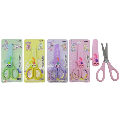 Ножиці, 14 см, у пластиковому чохлі Зайчик, 2 шт. (В асортименті)