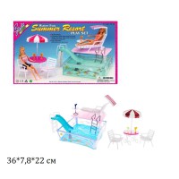 Меблі для ляльок Gloria відпочинок біля басейну 2578