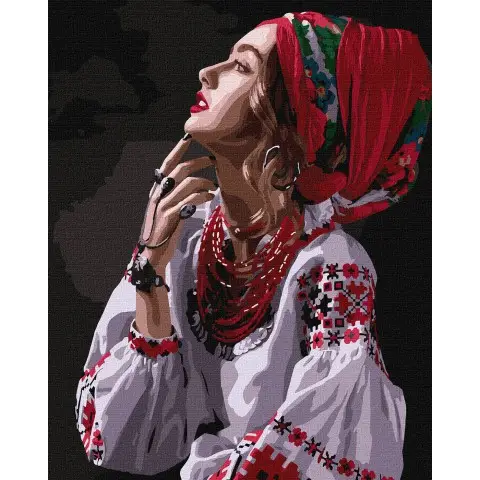 Набір для розпису по номерах Квіти-зорі, 40x50 см, КНО4962