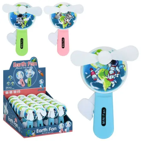 Вентилятор механічний, 12.5 см, принт-космос, MK5629 (В асортименті)