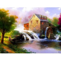 Алмазна мозаїка на підрамнику Млин 40×50 см 70902_BGLE