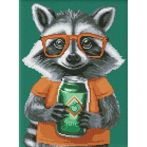 Набір з алмазною мозаїкою на підрамнику Милий єнот Ideyka AMO8172, 30x40 см