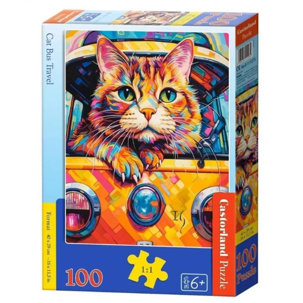 Пазл Castorland "Подорож на котячому автобусі" 100 елементів, 40x29см B-111275