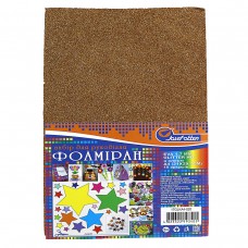 Фоамиран EVA 1.7±0.1MM "Золотистый" GLITTER HQ A4 (21X29.7CM) с клеем