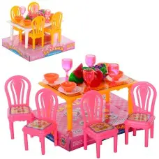 Їдальня стіл 4 стільці посуд фрукти (в асортименті) 967