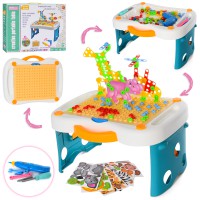 Мозаїка на шурупах, столик, шуруповерт, інструменти, на батарейках, 49x39x9 см